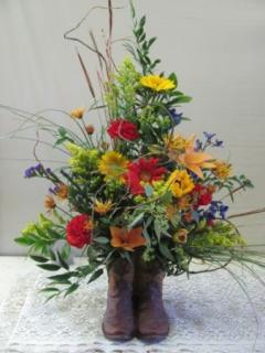 Wildflower Boot Bouquet