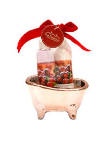 San Francisco Soap Company Mini Tub Gift Set-Cranberry