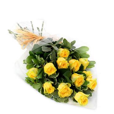 ON SALE! 12 YELLOW ROSES WRAPPED ONLY $18.99