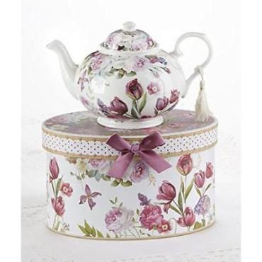 MOTHER\'S DAY FLORAL TEAPOT WITH LOVING ROSES FOR HER