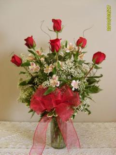 Red Roses and Alstromeria Bouquet