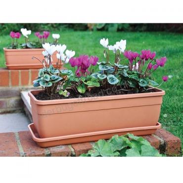 OUTDOOR RECTANGULAR 24\" FLOWER GARDEN PLANTER