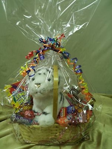 SURPRISE! PLUSH ANIMAL CANDY & SNACK BASKET