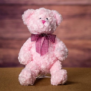 CURLY BABY PINK TEDDY BEAR 14\"