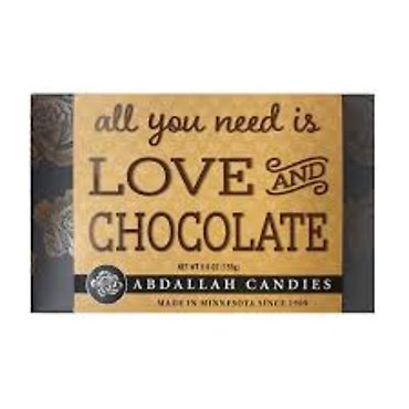 ABDALLAH LOVE & CHOCOLATE GREETING CARD BOX 5.5oz $12.89