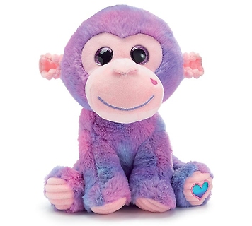 LOVEY HEART MONKEY WITH PINK & LAVENDER FUR