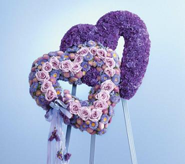 Blue And Lavender Double Heart