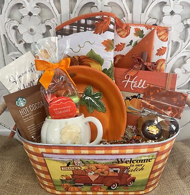 AUTUMN TIN PUMPKIN PATCH GIFT BASKET