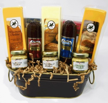 GOURMET MEAT AND CHEESE PLANTERS BASKET