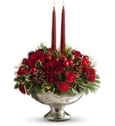 GOLD GLASS BOWL BOUQUET