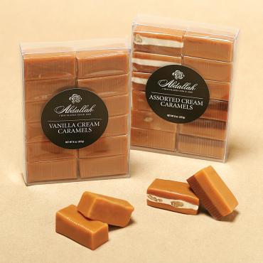 ABDALLAH VANILLA CARAMELS 8oz See Thru Box