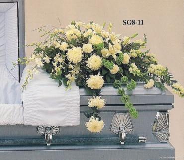 White Sympathy Casket Spray