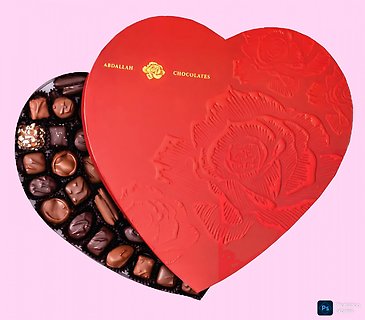 EMBOSSED HEART BOX ASSORTED CHOCOLATES 12.25oz