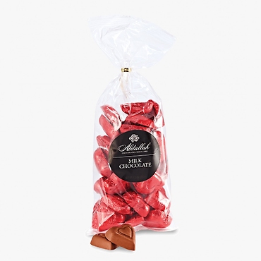 MILK CHOCOLATE RED FOILED HEARTS 7.5oz BAG