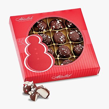 ABDALLAH PEPPERMINT CREAMS 6.25oz RED SNOWMAN BOX