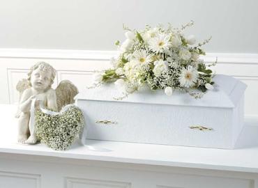 White Infant Casket Spray