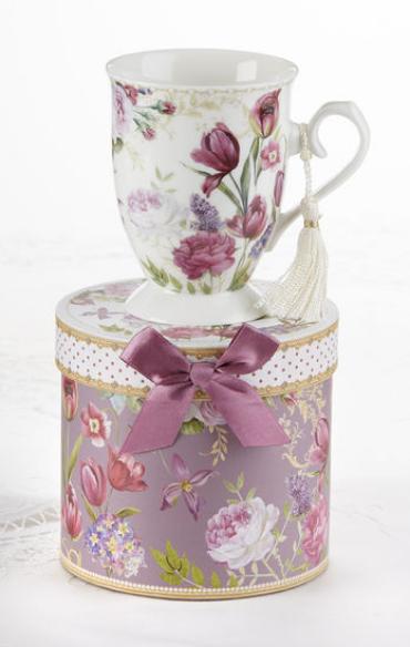 TULIP PORCELAIN TEA/COFFEE MUG GIFT BOXED