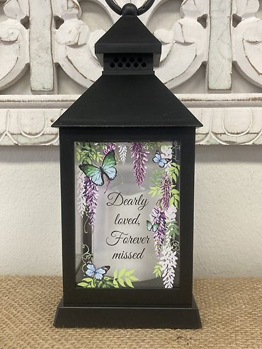 MEMORIAL LED LANTERN DEARLY LOVED FOREVER MISSED