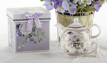 PURPLE ELEGANCE TEA FOR ONE IN KEEPSAKE BOX