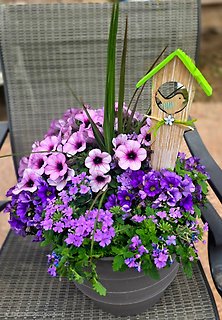 OUTDOOR PINK & PURPLE FLOWER PLANTER