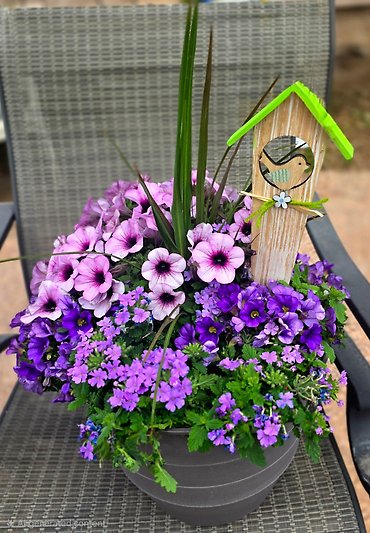 OUTDOOR PINK & PURPLE FLOWER PLANTER