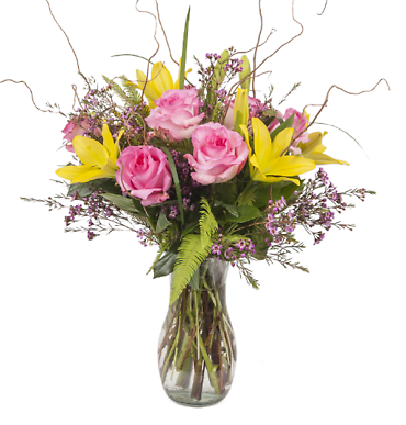 POSH BOUQUET ROSES & LILIES ASSORTED COLORS