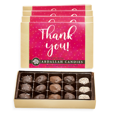 ABDALLAH THANK YOU! GREETING CARD ASSORTED CHOCOLATES 5.5oz