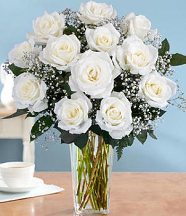 WHITE ROSES ARRANGED