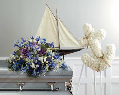 Blue Nautical-Themed Casket Piece