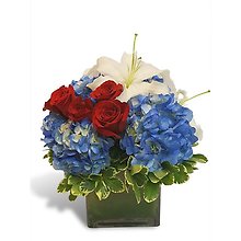 RED WHITE & BLUE CUBE