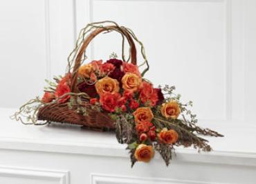 FIRESIDE SYMPATHY BASKET WITH ROSES