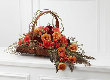 FIRESIDE SYMPATHY BASKET WITH ROSES