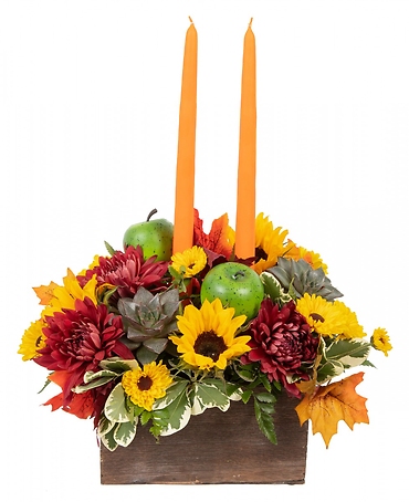 AUTUMN 2 CANDLE CENTERPIECE