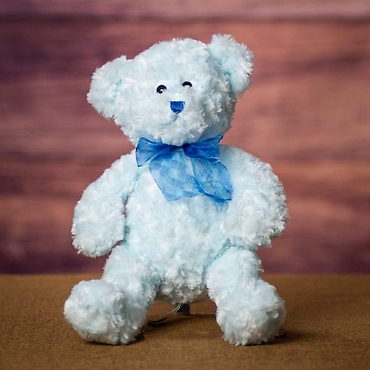 CURLY BABY BLUE TEDDY BEAR 12\"