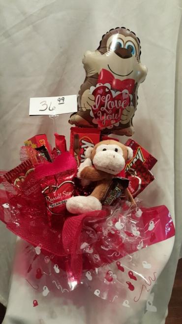 LOVEY CANDY BOUQUET WITH MONKEY