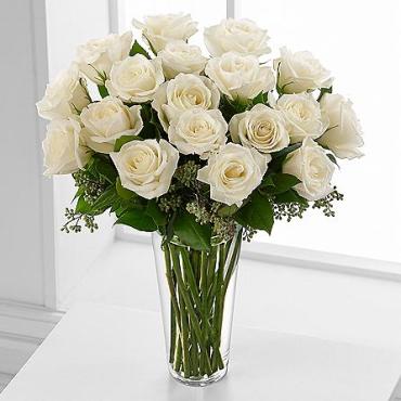 EIGHTEEN WHITE ROSES