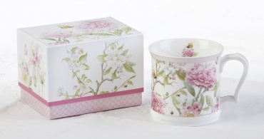 PINK PEONY PORCELAIN LARGE MILK MUG