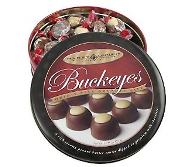 HARRY LONDON 12.25 oz TIN CHOCOLATE & PEANUT BUTTER BUCKEYE\'S