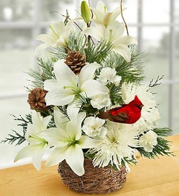 WINTERTIME FLORAL BIRD NEST