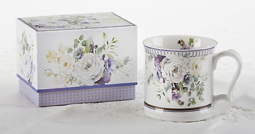 PURPLE ROSE ELEGANCE PORCELAIN MILK MUG
