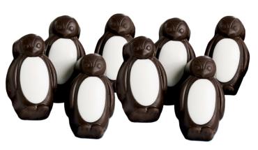 WHIMSICAL DARK CHOCOLATE COOL MINT FILLED PENQUINS 6 OZ BOX