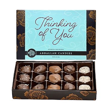ABDALLAH THINKING OF YOU GREETING CARD CHOCOLATE ASSORTED 5.5oz