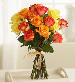 Multicolored Roses - 15 Stems