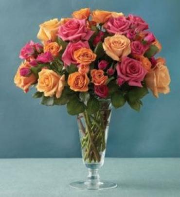 Pink & Orange Rose Bouquet