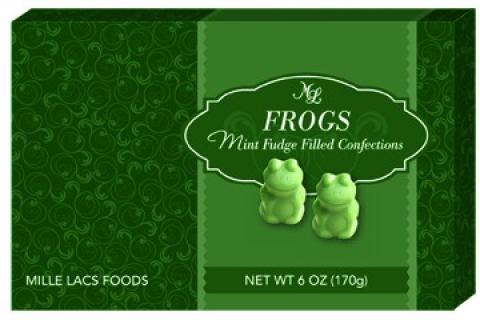 WHIMSICAL MINT FUDGE FILLED FROGS 6 OZ BOX