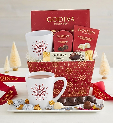 RED GODIVA GLISTENING GIFT BASKET