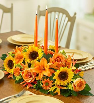 FALL FIELDS OF EUROPE CENTERPIECE 3 CANDLE