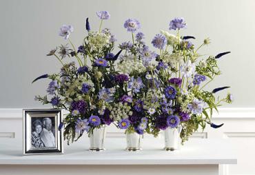 Wildflowers in Silver Urns