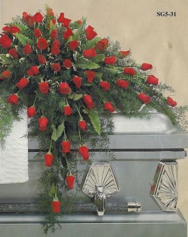 RED ROSES CASKET SPRAY