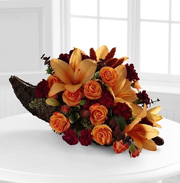 HARVEST HOME CORNUCOPIA ARRANGEMENT